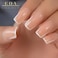 EDA LUXURY BEAUTY NATURAL NUDE PINK WHITE FRENCH LUXE DESIGN Full Cover Press On Nails Acrylic Nail Kit Artificial Nail Tips False Nails Extra Long Ballerina Coffin Square Nail Art Fake Nails