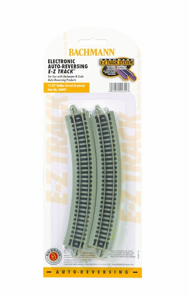 Bachmann Industries EZ Track Nickel Silver AutoReversing 1125 Radius Curved Track 6card N Scale