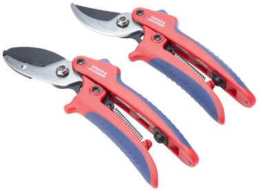 Spear  Jackson CUTTINGSET2 Bypass  Anvil Secateurs Set Red