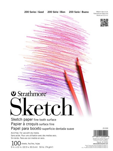 Strathmore 200 Series Sketch Pad 55x85 inch 100 Sheets Tape Bound  Artist Sketchbook for Drawing Illustration Art Class Students