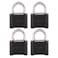 Master Lock Black Combination Lock Customizable Combo Padlock Indoor and Outdoor Weather Resistant Lock with Resettable Code for Gates Lockers 4 Pack 178EC4