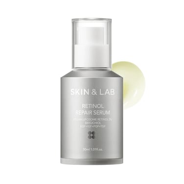 SKINLAB Retinol Repair Serum  Contains Vegan Retinol Bakuchiol and Peptides For Reduce Wrinkles  Fine Lines Smoothing  Daily Facial Essence  For Sensitive Skin Type  101 floz