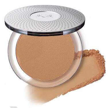 PUR Beauty 4in1 Pressed Mineral Makeup Powder Foundation with SPF 15  Concealer  Finishing Compact Pressed Powder for Face  Buildable Medium to Full Coverage Foundation Powder Tan