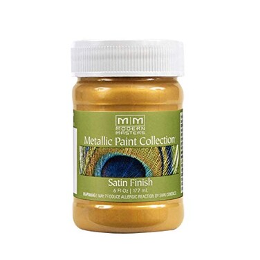 6 oz Modern Masters ME200 Pale Gold Metallic Paint Collection Satin WaterBased Decorative Metallic Paint