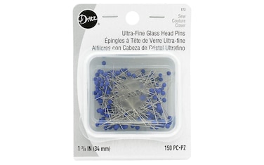 Dritz 172 Glass Head Pins Ultra Fine 138Inch 150Count  Blue