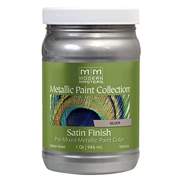 qt Modern Masters ME150 Silver Metallic Paint Collection Satin WaterBased Decorative Metallic Paint