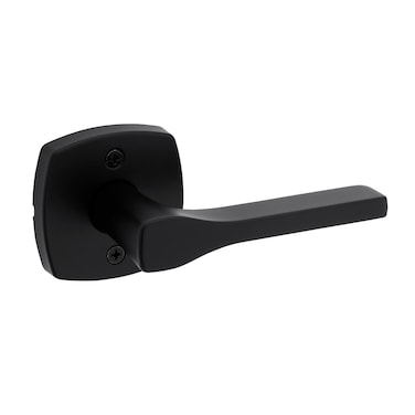 Kwikset Tripoli Lever Dummy Door Handle Single Sided Lever for Closets French Double Doors and Pantry Matte Black NonTurning Reversible Interior PushPull Lever with Microban Protection