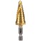 Klein Tools 25963 Step Drill Bit 14 to 34Inch Spiral DoubleFluted Cuts Thin Metal Plastic Aluminum Wood 14Inch Hex Shank VACO