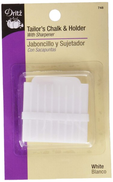 Dritz Holder with Sharpener White Tailors Chalk 1 Count Pack of 1