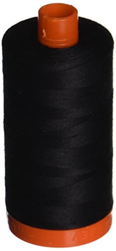 Aurifil A10502692 Mako Cotton Thread Solid 50WT 1422Yds Black