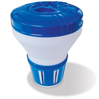 Poolmaster 32157 Floating Swimming Pool Chlorine and Bromine Dispenser Small Blue