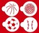 Designer Stencils Large Sports Ball Cookie Stencils Basketball  Golf  Soccer  Baseball  Beigesemitransparent