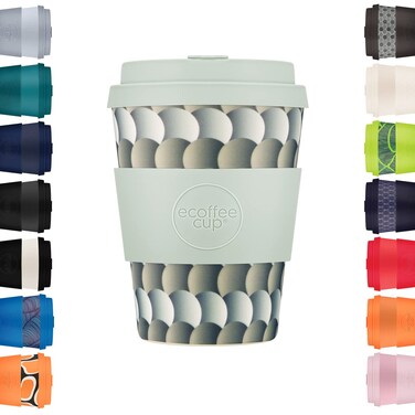 Ecoffee Cup 12oz 350ml Reusable EcoFriendly 100 Plant Based Coffee Cup with Silicone Lid  Sleeve  Melamine Free  Biodegradable DishwasherMicrowave Safe Travel Mug Drempels
