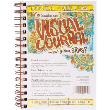 Strathmore 300 Series Visual Bristol Journal 55x8 Vellum Wire Bound 24 Sheets