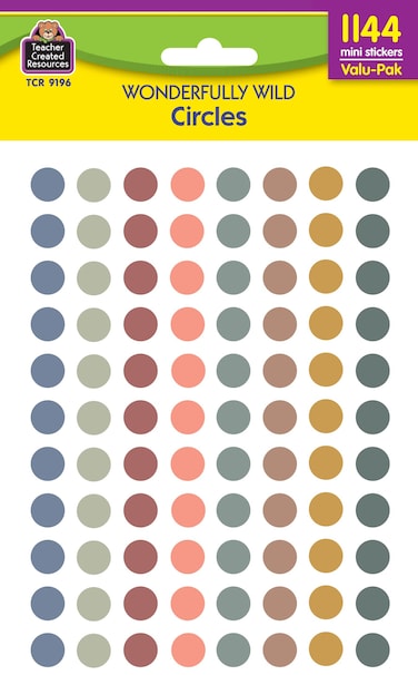 Teacher Created Resources Wonderfully Wild Circles Mini Stickers ValuPak
