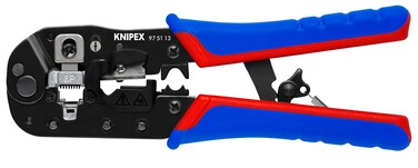 Knipex 97 51 13 Crimping Pliers for RJ45 Western Plugs RedBlue 712