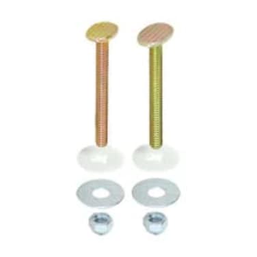 EZFLO 516 Inch x 214 Inch Closet Bolt Set Brass Plated 40028