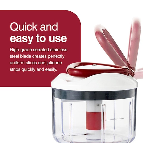 ZYLISS Easy Pull Food Chopper and Manual Food Processor  Vegetable Slicer and Dicer  Hand Held