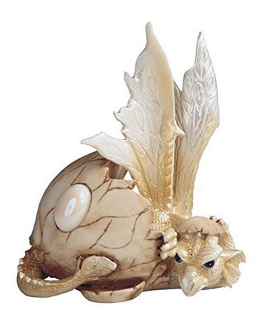 George S Chen Imports SSG71529 Dragon Egg Statue Figurine with October Birthstone 5 Opal White