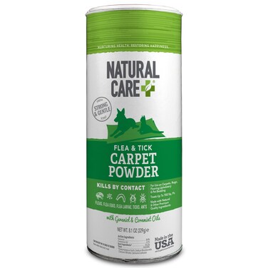 Natural Care Flea and Tick Carpet Powder  Flea Treatment for Rugs Carpet or Pet Bedding  81 Ounce Canister