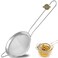 Fine Mesh Strainer Stainless Steel 3 Inch Sturdy Long Handle Double Straining Small Mini Sifter Metal Bar Conical Sieve for Tea Coffee Cocktail Juice Sugar and Spices Pack of 1 Silver