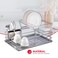 Home Basics 2Tier Steel Dish Rack with Removable Utensil Cup