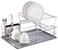 Home Basics 2Tier Steel Dish Rack with Removable Utensil Cup