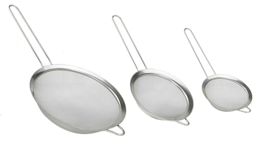 Home Basics Mesh Stainless Steel Strainer 3 Piece Set Silver