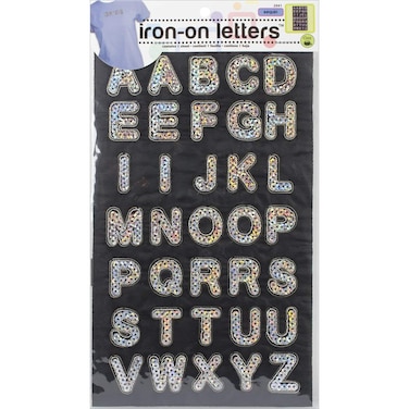 Dritz 2941 Ironon Letters Sequined Block 1Inch Silver 1Sheet