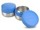 LunchBots Rounds Leak Proof 4 oz Stainless Snack Container Jar Set of 2 Blue Lid