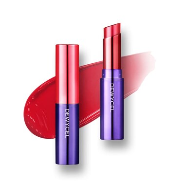 DEWYCEL TINTOURING BALM  4 PURE RED  NonSticky Moisturizing  Hydrating Tinted Lip Balm for Chapped Lips  Natural Color Lip Glow Balm