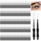 200 Pcs Micro Eyebrow Brush with Cap Multifunctional Brow Lamination Brush Eyelash Comb Brush Eyebrow Spoolie Lash Lift Mascara Tools for Eyelashes Extensions and Eyebrows Black