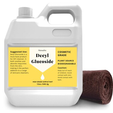 Hznxolrc 12 oz Decyl Glucoside Natural Surfactant Premium Decyl Glucoside Liquid Cosmetics Grade Gentle on Skin Amazing Bubbles