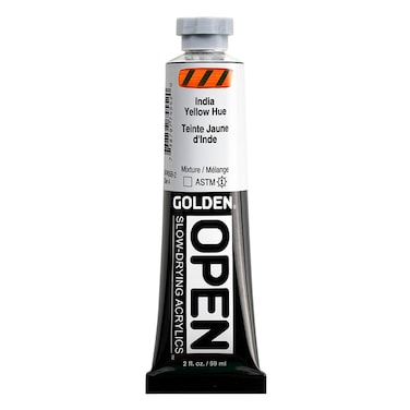 OPEN SlowDrying Acrylics by GOLDEN India Yellow Hue 2 fl oz tube Professional Acrylic Paint Transparent
