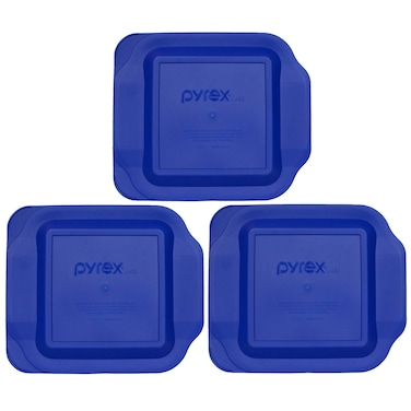 Pyrex 222PC 2qt Blue Replacement Food Storage Lids 3Pack