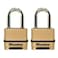 Master Lock Gold Outdoor Combination Lock Heavy Duty Weather Resistant Padlock Resettable Combination Lock for Outdoor Use 12 x 2 x 387 inches 2 Pack M175LFEC2