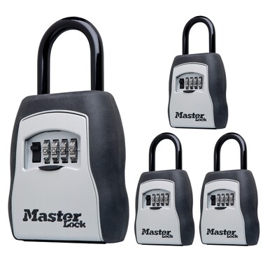 Master Lock Key Lock Box with Code Outdoor Lock Box for Realtors Property Managers and Landlords Ideal for ShortTerm Rentals Key Safe Holds 5 Keys 4 Pack 5400EC4