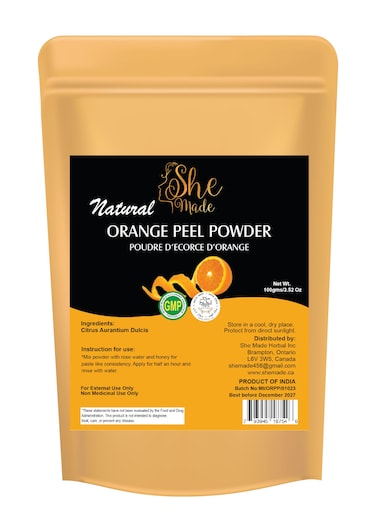 She Made Orange Peel Powder Natural Face Mask and Skin Care  100gms 352 Oz  Vitamin C Peeling Powder for Skin Care Face Scrub Facial Mask  100 Pure  Natural Orange Peel Powder