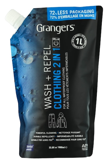 Grangers Wash  Repel Clothing 2 in 1  Cleans and Waterproofs in One Wash Cycle Eco Pouch 338 oz