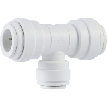 John Guest Speedfit 38 Inch x 38 Inch x 14 Inch OD Reducing Tee Push to Connect Plastic Plumbing Fitting PP30121208WP