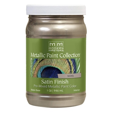 qt Modern Masters ME708 Nickel Metallic Paint Collection Satin WaterBased Decorative Metallic Paint
