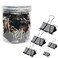 Otylzto 120Pcs Binder Clips Assorted Size Office Clips with Clear Storage Container Bulldog Clips Paper Clips Office Supplies
