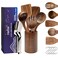 Hefild Premium Wooden Spoons for Cooking and Wooden Spatula for Cooking  Wood Spatula 12 pcs Wooden Utensils for Cooking Teak Wood Utensils Set for NonStick Cookware Present for Chefs  Home