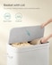 SONGMICS Laundry Hamper with Lid Bamboo Laundry Basket Removable Machine Washable Laundry Basket with Handles 264Gallons for Laundry Room Bedroom Bathroom Cloud White ULCB063W01