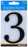 Distinctions 843143 Black FlushMount 4Inch House Number 3