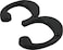 Distinctions 843143 Black FlushMount 4Inch House Number 3