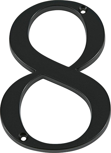 Distinctions 843148 Black FlushMount 4Inch House Number 8