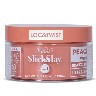 Esha Slick N Slay Braiding Gel  3in1 Ultra Extreme Hold Hydrating  Conditioning Gel for Hair Locs Twists Braids PEACH 5 oz