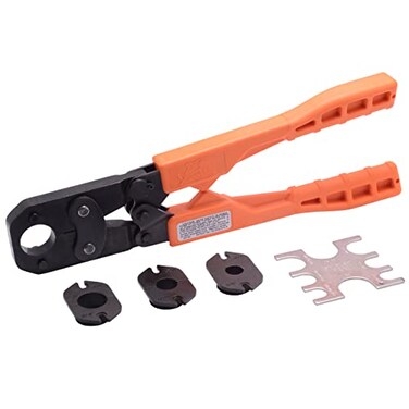 SharkBite 38 Inch PEX Crimp Tool MultiHead Kit Orange Handles Plumbing Fittings 23100