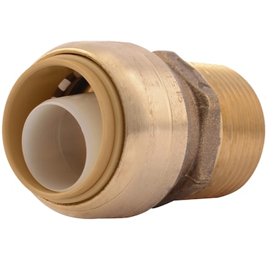 SharkBite 34 Inch x 12 Inch MNPT Bullnose Adapter Push to Connect Brass Plumbing Fitting PEX Pipe Copper CPVC PERT HDPE U138LFA